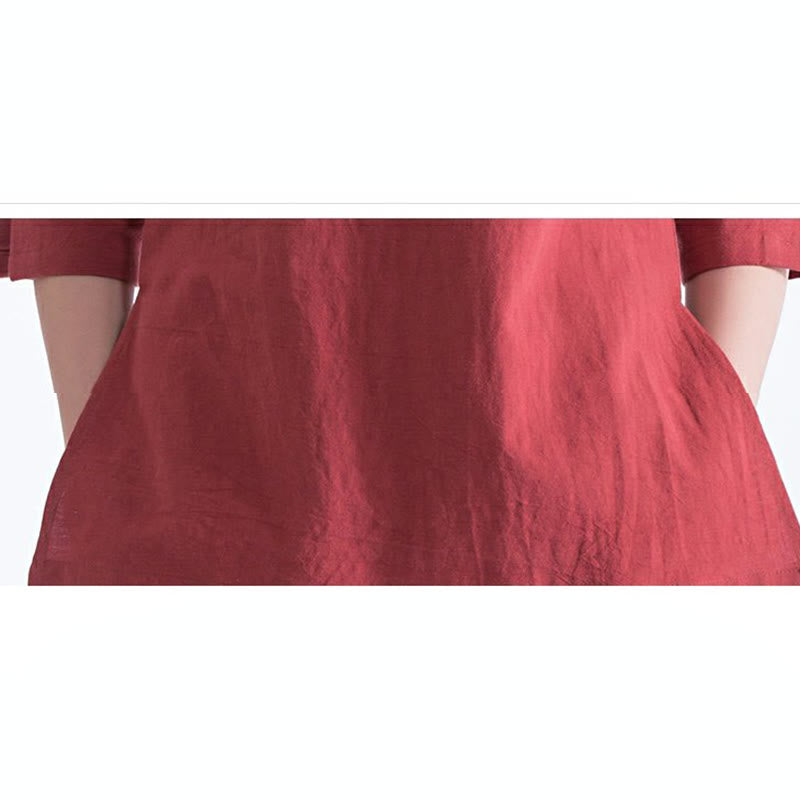 Ensemble de vêtements en coton et lin Buddha Stones , yoga, méditation, prière, col en V, pratique zen, pour femmes
