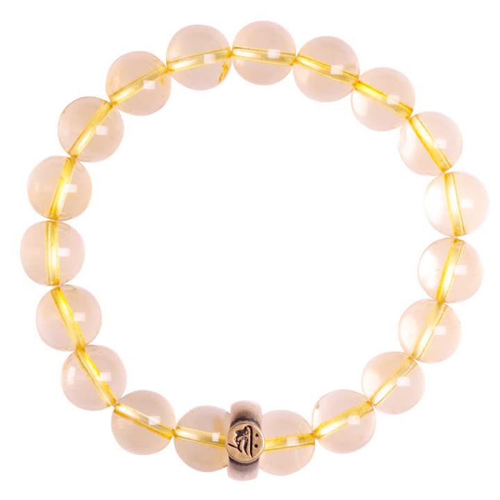 Bracelet de protection en argent sterling 925 avec pendentif en citrine et bouddha du zodiaque chinois