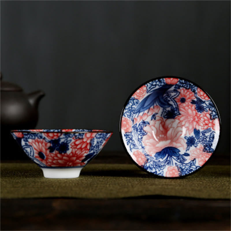 Buddha Stones Fleurs Fu Caractère Montagnes Lotus Fleurs de cerisier Tasse à thé en céramique Tasse à thé Kung Fu