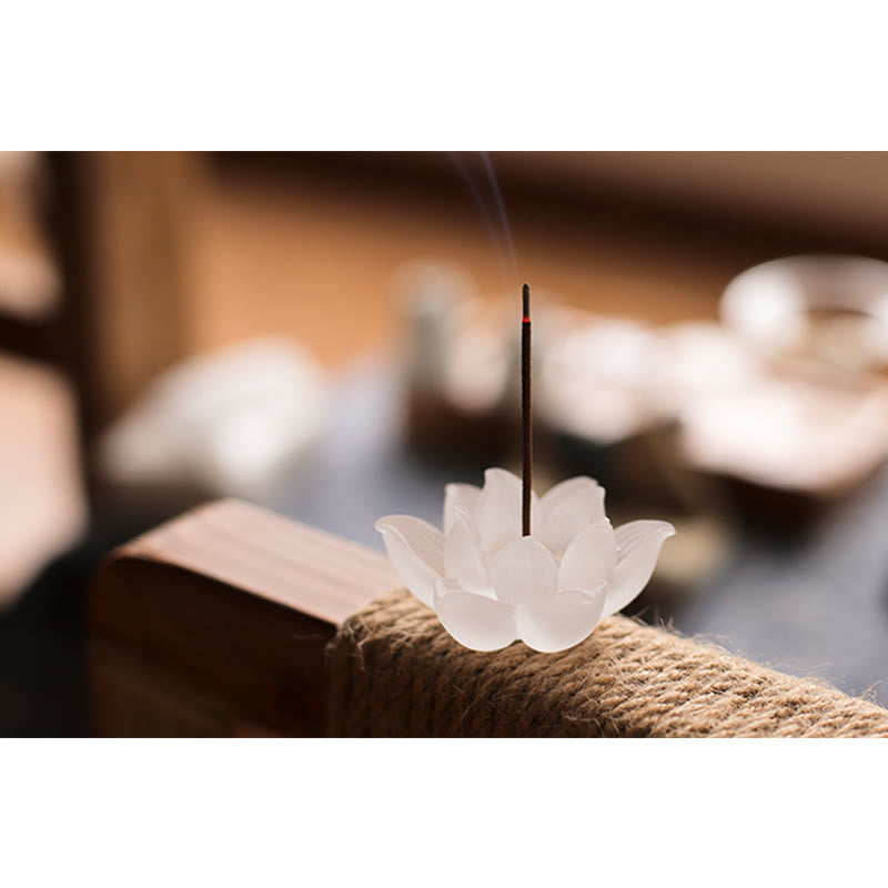 Brûle-encens en forme de bâton de méditation et de guérison en cristal Lotus Liuli de Buddha Stones - image 15