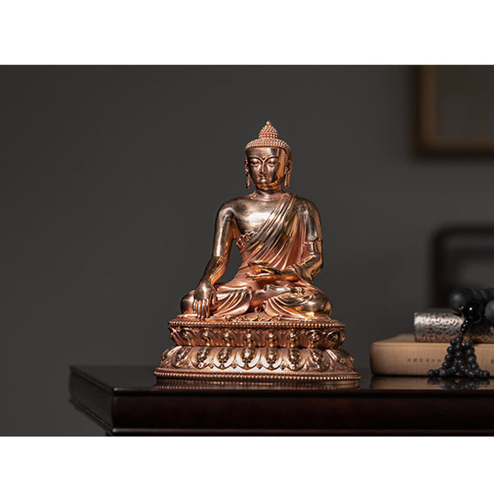 Statue de Bouddha de la sérénité de Gautama Shakyamuni en cuivre, décoration de la maison