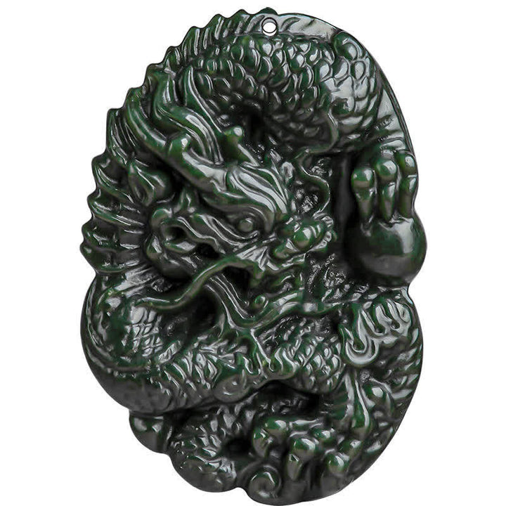 Collier avec pendentif en Buddha Stones Hetian Cyan Jade Dragon Success Harmony - image 12