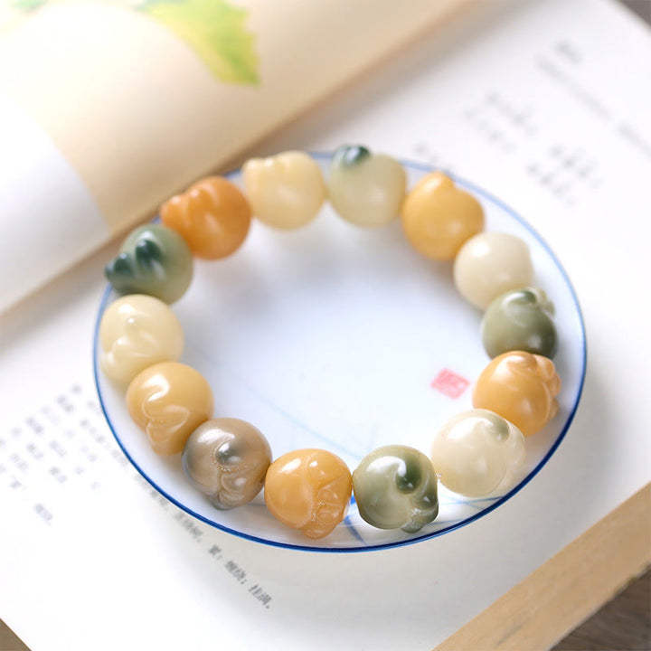Bracelet d'harmonie calme avec pattes de chat mignon en Buddha Stones et graines de Bodhi multicouches - Graine de Bodhi (Auspiciosité ♥ Chance) - image 1