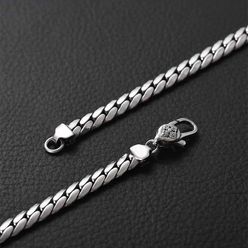 Buddha Stones Collier et bracelet en cuivre punk avec double dorje vajra strength