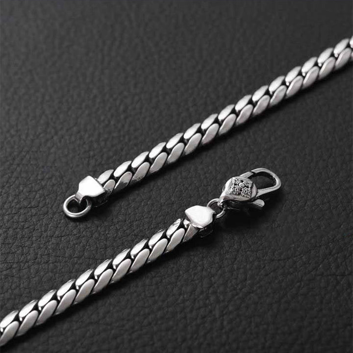 Buddha Stones Collier et bracelet en cuivre punk avec double dorje vajra strength