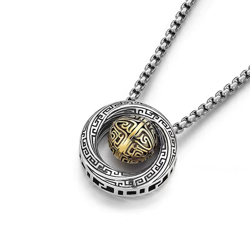 Collier pendentif porte-bonheur en cuivre avec perles Mobius et Buddha Stones