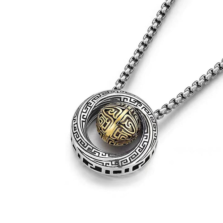 Collier pendentif porte-bonheur en cuivre avec perles Mobius et Buddha Stones