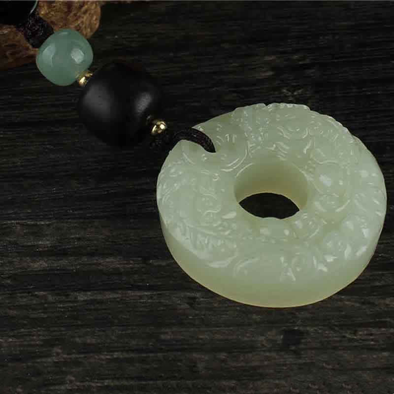 Porte-clés Buddha Stones PiXiu Jade Peace Buckle Abondance Richesse