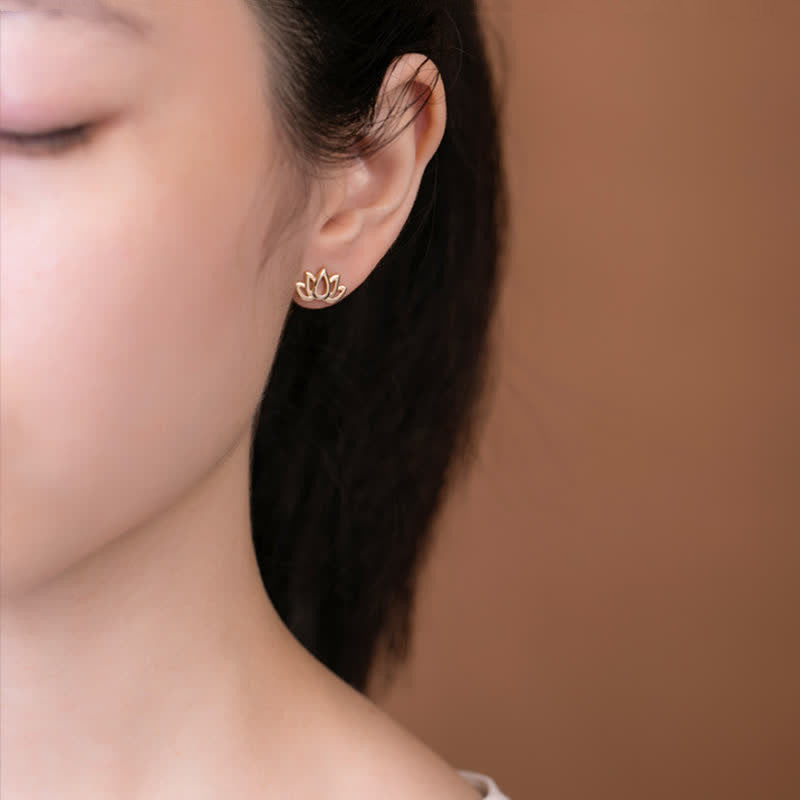 Boucles d'oreilles en argent sterling 925 avec Buddha Stones et bénédiction de la fleur de lotus - image 4