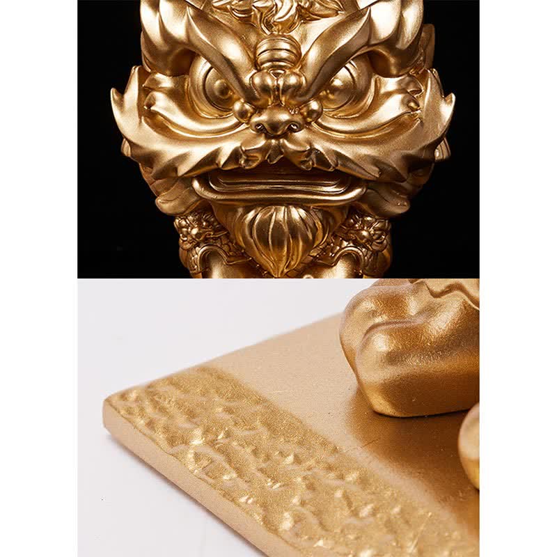 Statue de lion en Buddha Stones en résine résistante pour décoration de maison ou de bureau - image 10