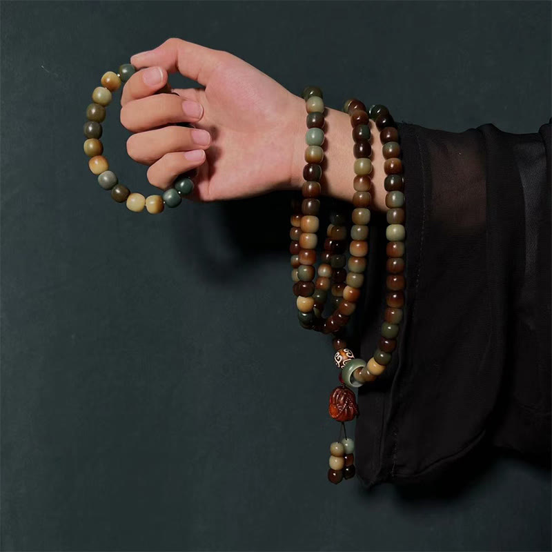 Bracelet Mala de poche en Buddha Stones 108 perles de Mala Bodhi Seed Peace Sagesse