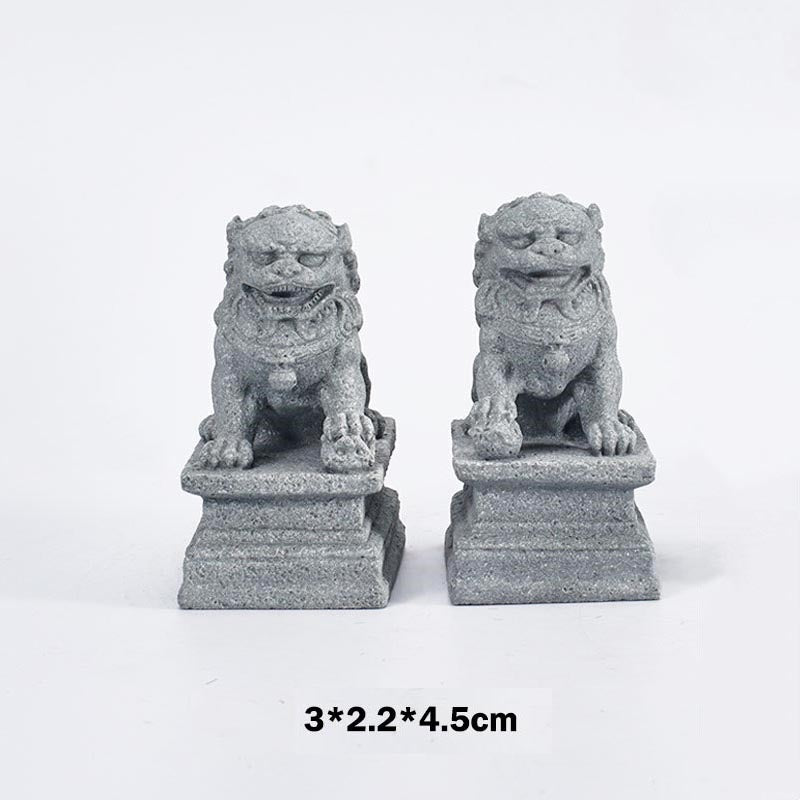Buddha Stones Lion Fu Foo Chiens Éléphant Éloignez le Mal Bénédiction Décoration de la Maison - Petits chiens Fu - image 2