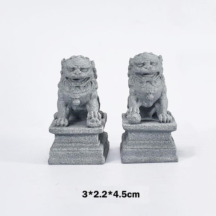 Buddha Stones Lion Fu Foo Chiens Éléphant Éloignez le Mal Bénédiction Décoration de la Maison - Petits chiens Fu - image 2