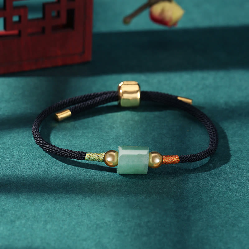 Bracelet en corde tressée fait main en Buddha Stones tibétaines, aventurine verte, pierre rouge, malachite, protection de la chance