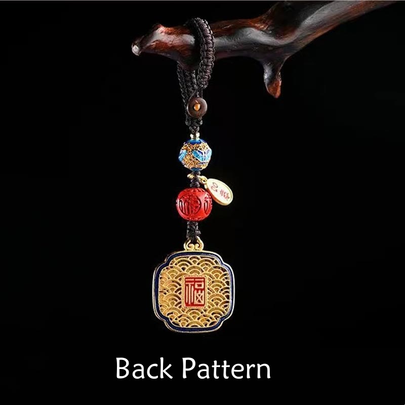 Porte-clés porte-bonheur Ruyi avec les Buddha Stones Fu