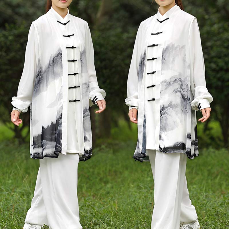 Ensemble de vêtements unisexe 3 pièces pour peinture à l'encre, méditation, prière, spirituel, zen, tai-chi, qigong