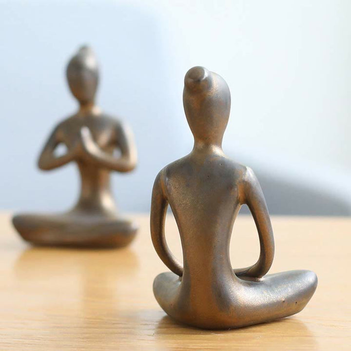 Exercice de méditation de yoga abstrait Céramique Figurine spirituelle Sculpture Décoration - image 16