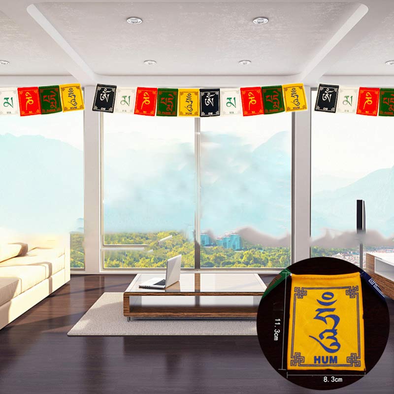 Drapeau de prière tibétain Om Mani Padme Hum pour voiture extérieure - image 1