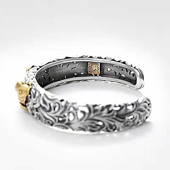 Bracelet de prospérité et de richesse avec motif de poisson Koi et d'herbe de Buddha Stones