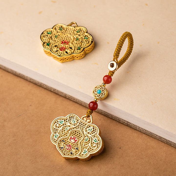 Porte-clés Buddha Stones Lock of Good Wishes Fu Character Lucky Blessing