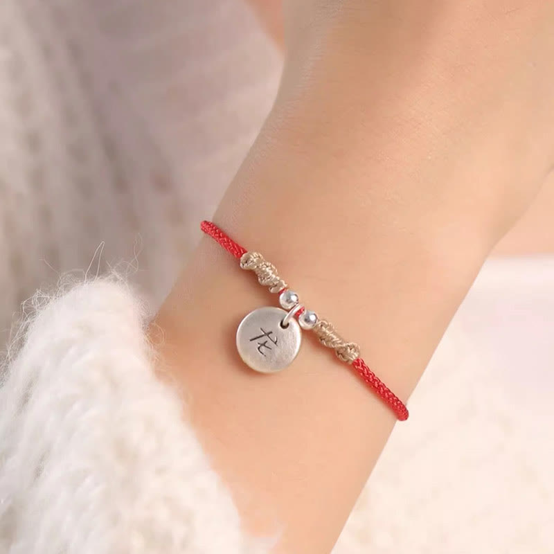 Bracelet tressé en argent sterling 999 fait main avec Buddha Stones Année du Dragon, joli signe du zodiaque chinois - image 9