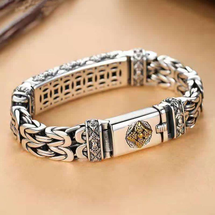 Bracelet d'équilibre en cuivre tressé torsadé Vajra Dorje Buddha Stones