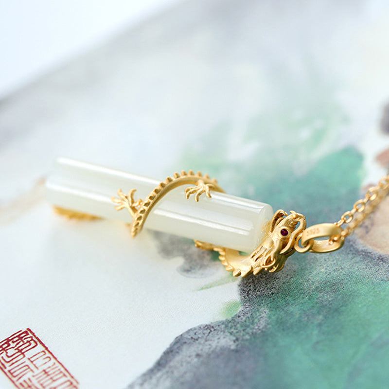 Collier pendentif protection cuivre dragon phénix jade Buddha Stones - image 6
