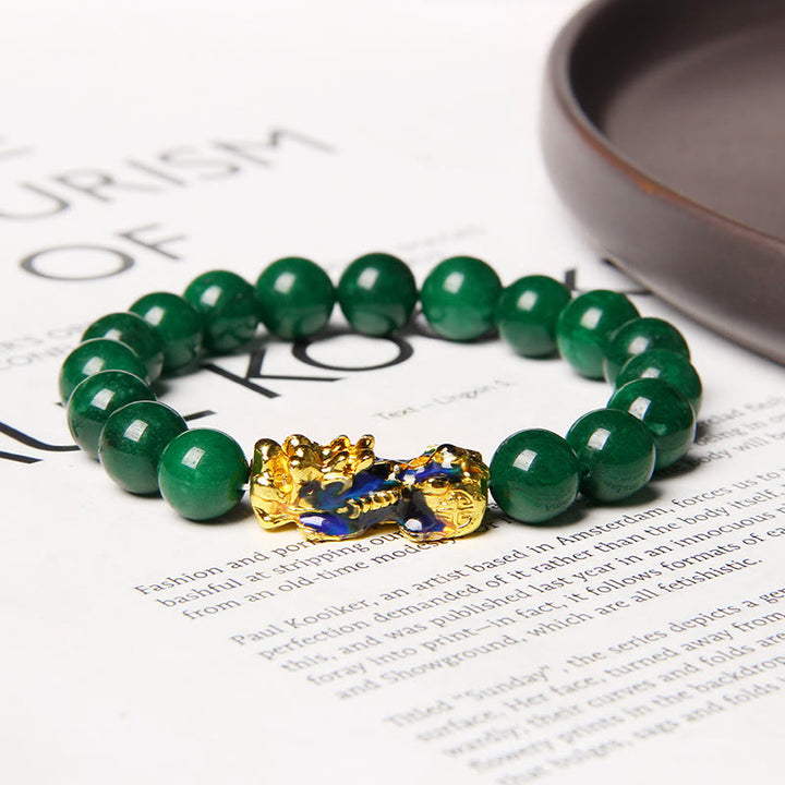 Bracelet de protection d'abondance en jade Pixiu Buddha Stones