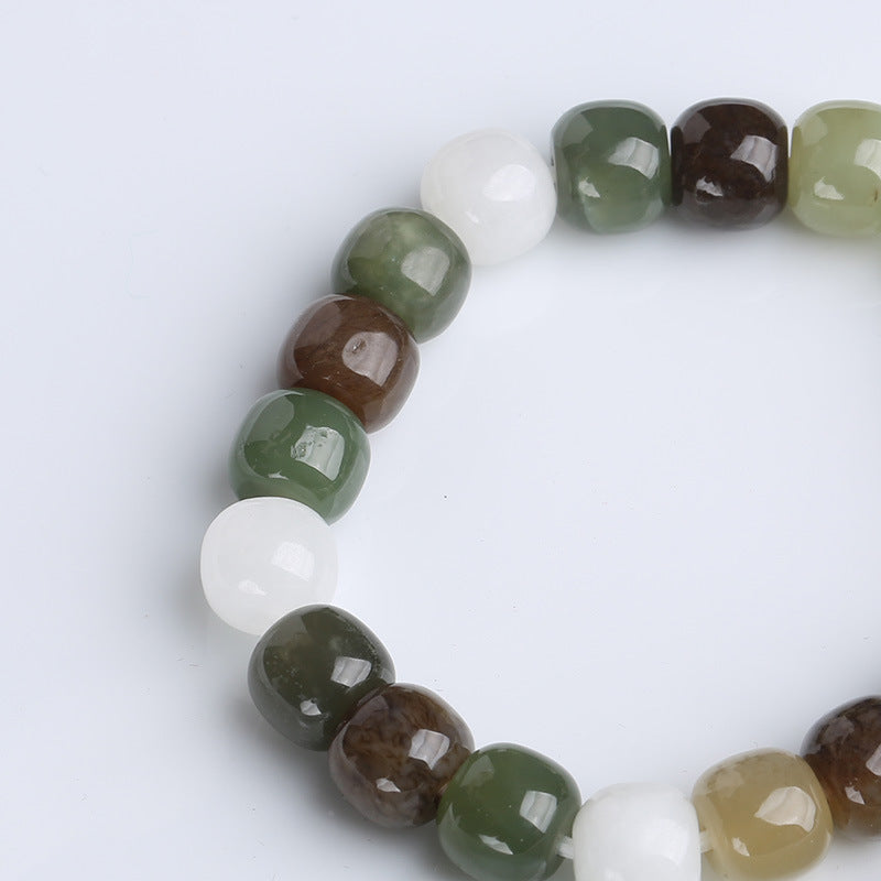 Bracelet de bénédiction porte-bonheur en jade dégradé de Buddha Stones
