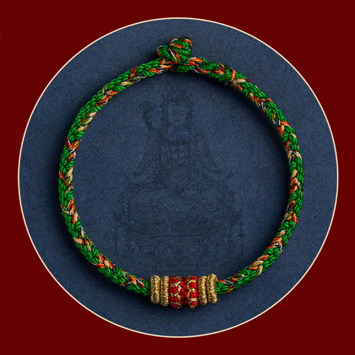 Bracelet en corde tressée fait main en Buddha Stones du zodiaque chinois du Tibet