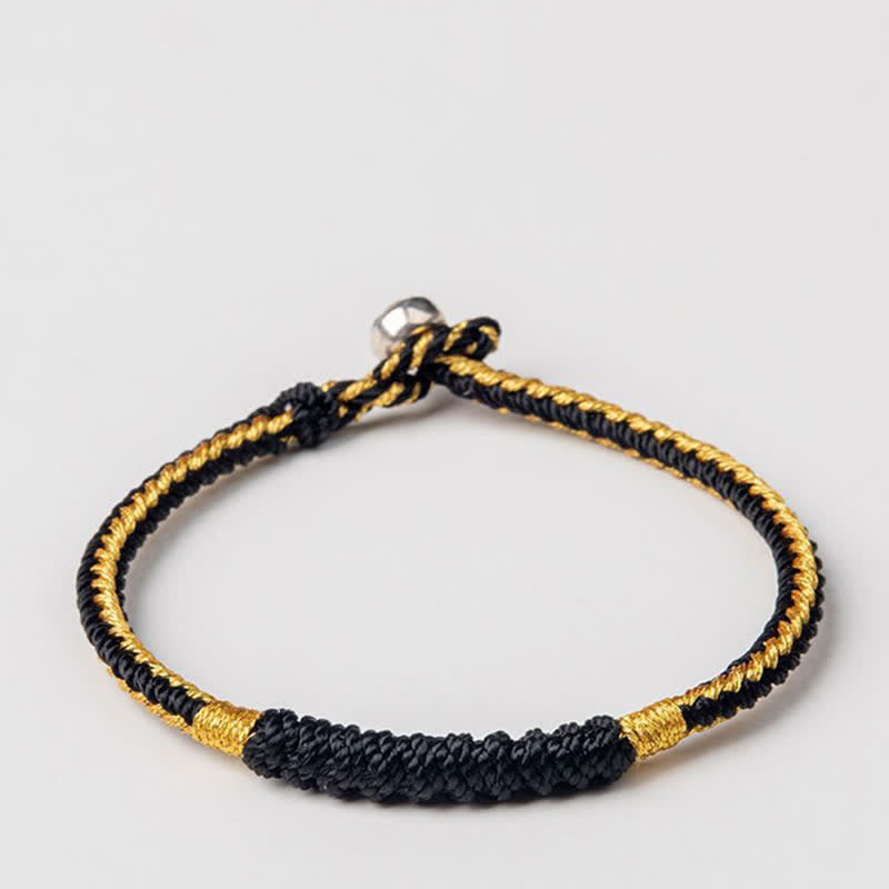 Bracelet tibétain tressé fait main avec Buddha Stones et protection porte-bonheur
