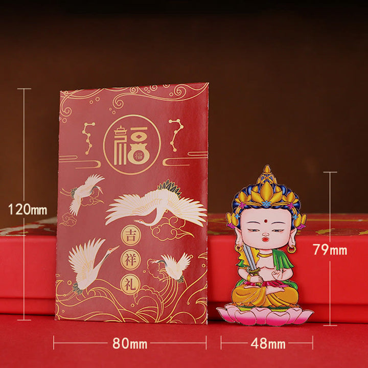 Buddha Stones Zodiaque chinois Bouddha natal Bénédiction Richesse Fortune Autocollant de téléphone pour réfrigérateur