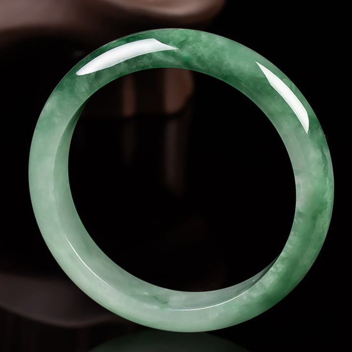 Bracelet jonc en jade naturel Buddha Stones et porte-bonheur