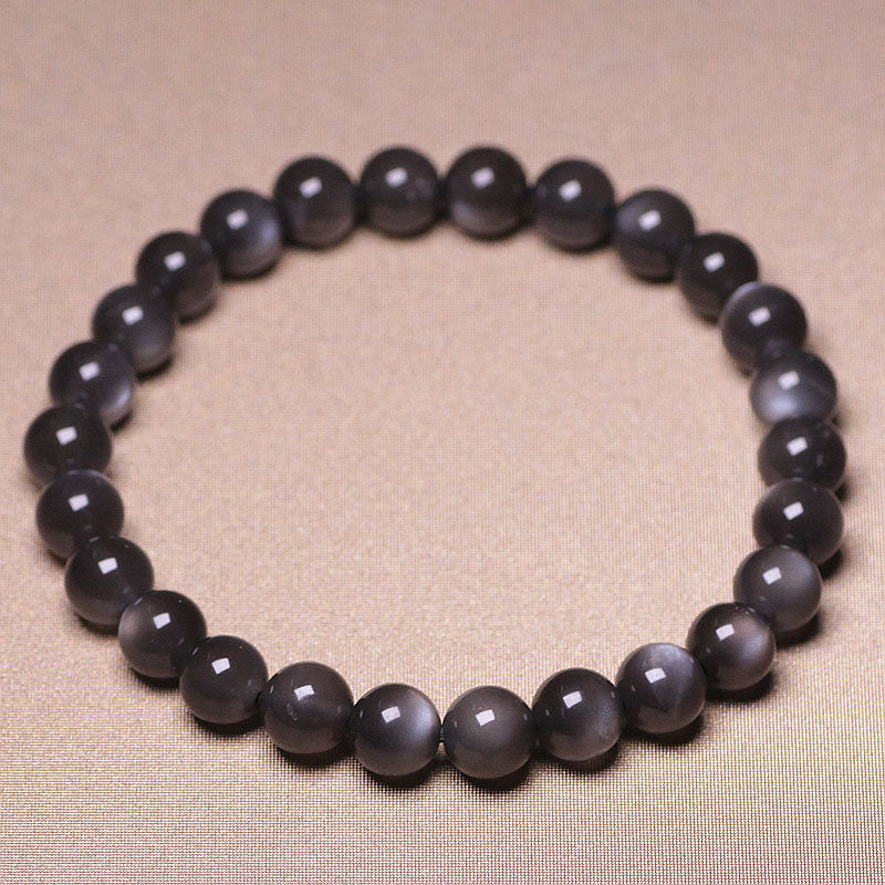 Bracelet de perles d'amour positif en pierre de lune naturelle
