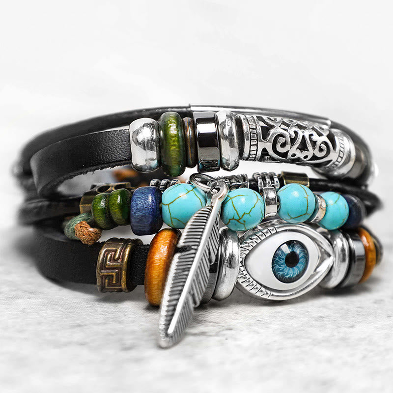 Bracelet de purification du mauvais œil en turquoise tibétain Buddha Stones