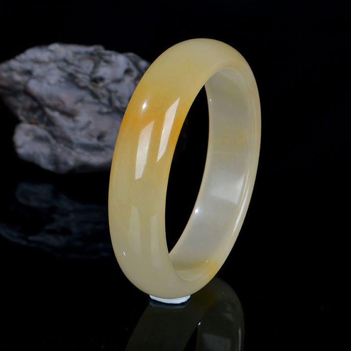 Bracelet jonc en jade de soie doré naturel pour la chance et la richesse - image 3