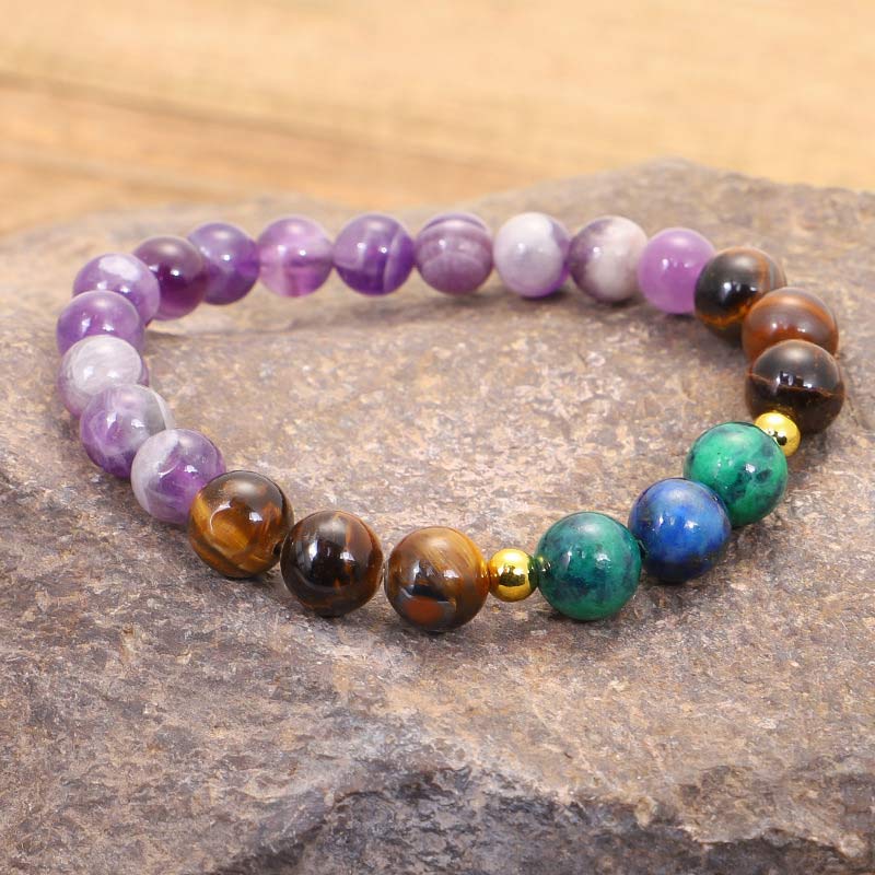 Ensemble Mala Purificateur Bracelet Améthyste Tibétain Buddha Stones