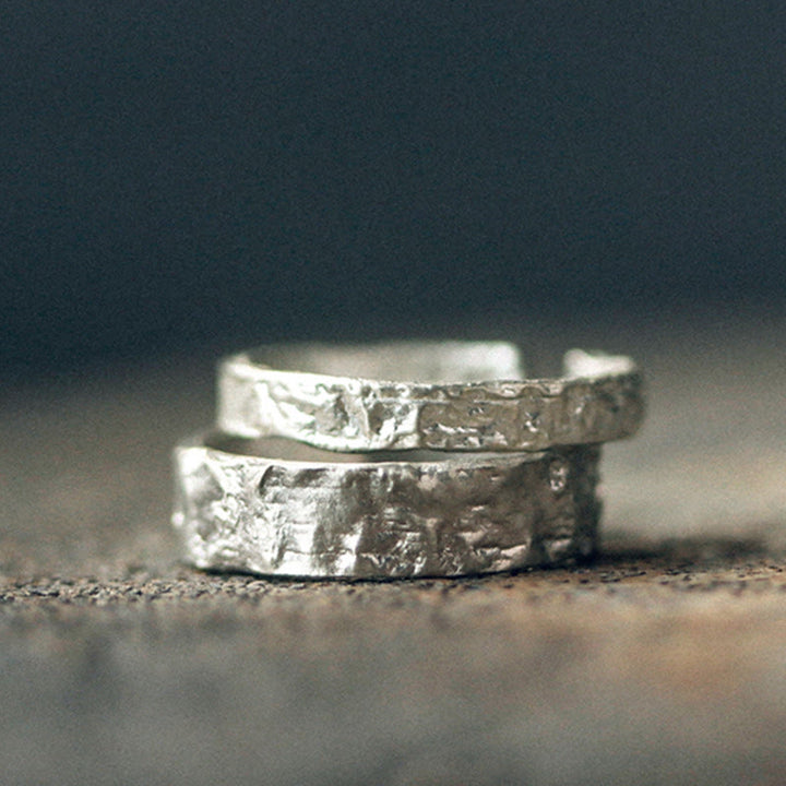 Bague de couple en argent sterling 925 Buddha Stones et design simple - image 7