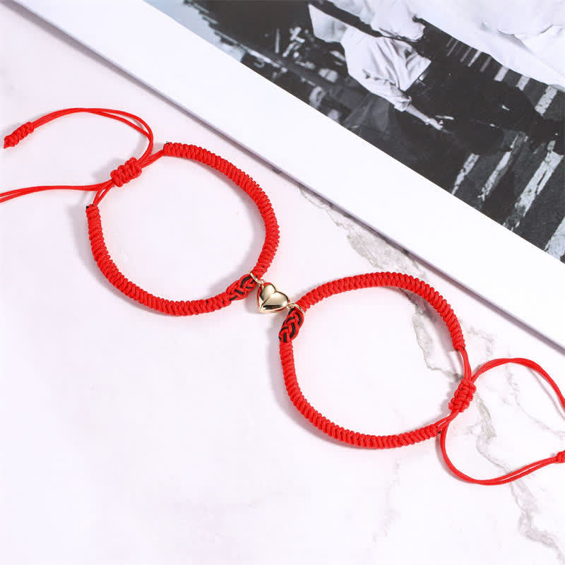 Bracelet tibétain en corde avec protection et nœud chinois porte-bonheur, lot de 2 Buddha Stones