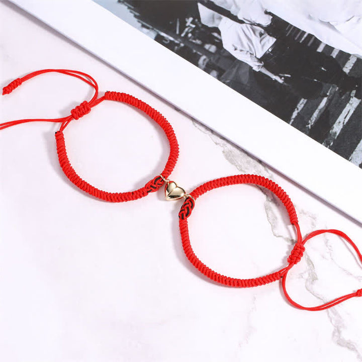 Bracelet tibétain en corde avec protection et nœud chinois porte-bonheur, lot de 2 Buddha Stones