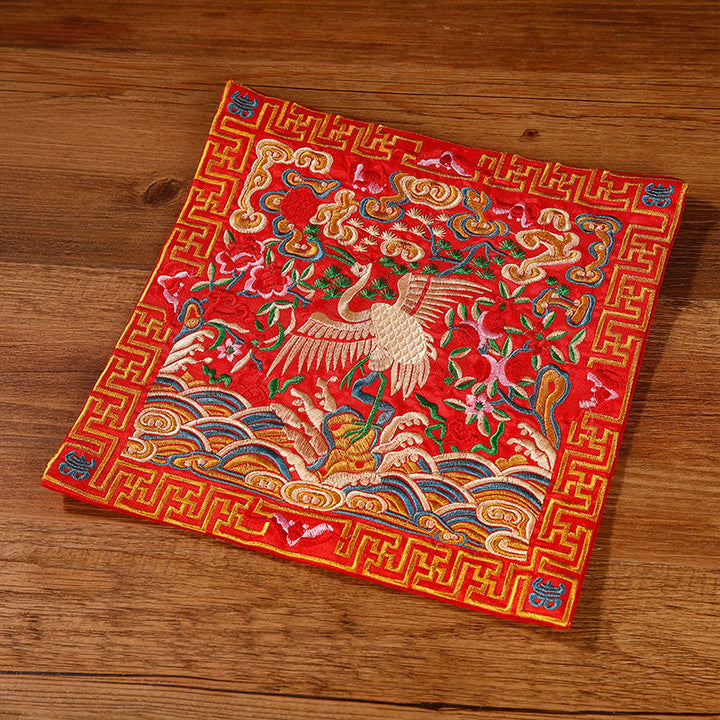 Buddha Stones Pierres Grue Phénix Dragon Kirin Dessous de verre carré Kung Fu