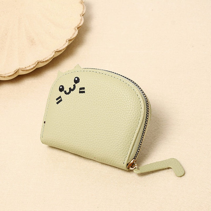 Buddha Stones sac à main compact en cuir PU avec broderie oreilles de chat - Melon miellat - Environ 10 cm × 2,5 cm × 9 cm / 3,94 po × 0,98 po × 3,54 po - image 14