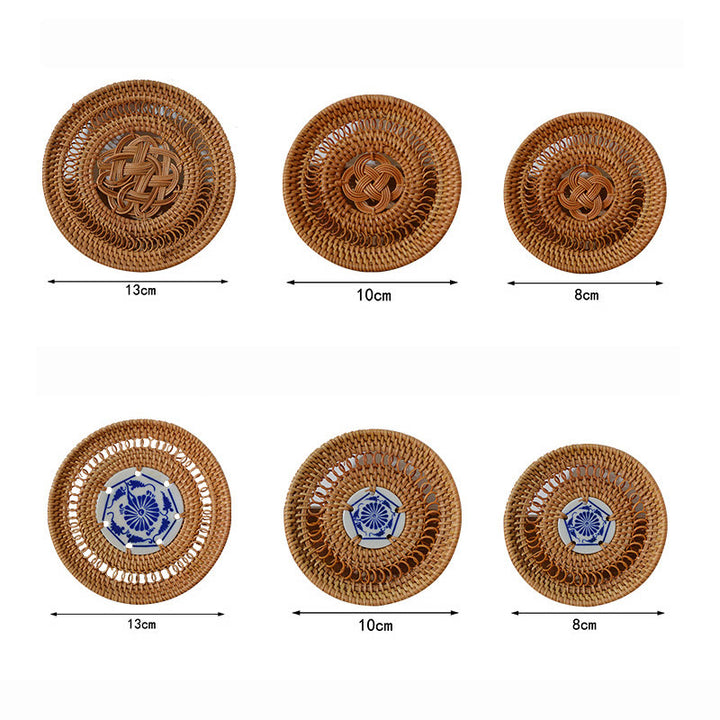Dessous de verre en rotin à motif de fleurs en céramique - image 23