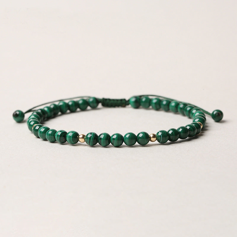 Bracelet de protection et de calme en malachite naturelle de 4 mm Buddha Stones - image 0