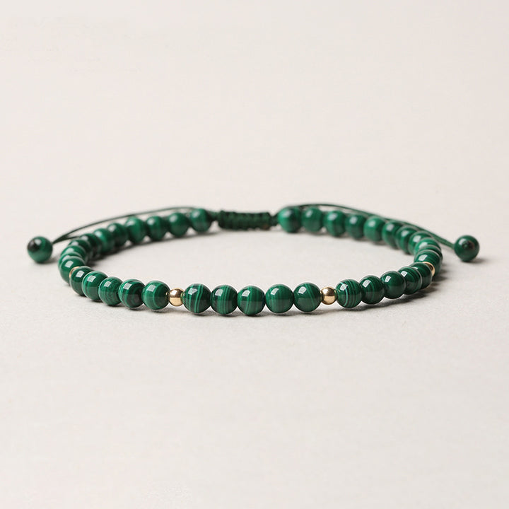 Bracelet de protection et de calme en malachite naturelle de 4 mm Buddha Stones - image 0