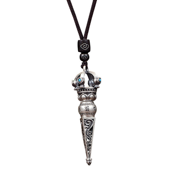 Collier pendentif rotatif en Buddha Stones tibétain Om Mani Padme Hum Dorje Vajra Design Sagesse