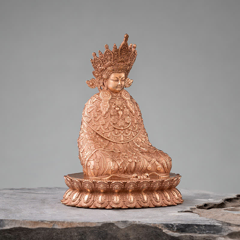 Statue de Bouddha Shakyamuni en cuivre fait à la main avec compassion