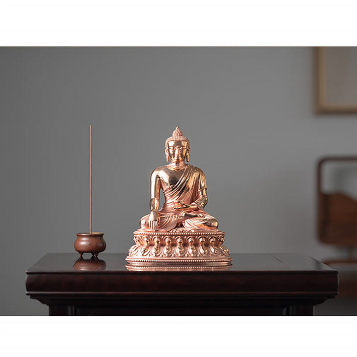 Statue de Bouddha de la sérénité de Gautama Shakyamuni en cuivre, décoration de la maison