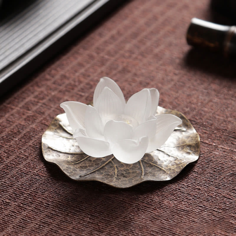 Brûle-encens en forme de bâton de méditation et de guérison en cristal Lotus Liuli de Buddha Stones - image 2