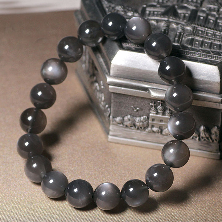 Bracelet de perles d'amour positif en pierre de lune naturelle